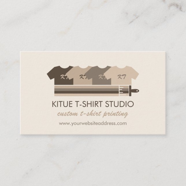 Print on demand Brown Beige Shirt Boutique Business Card (Front)