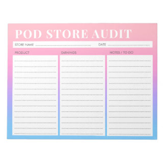 Print on Demand Photo Small Business Audit List Notepad