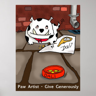 Print "Paw Artist Dali" - by Kev Moore