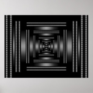 Print Rectangle Vision Black Abstract