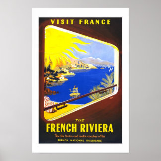 Print Retro Vintage Image Travel Riviera France