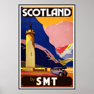 Print Retro Vintage Image Travel Scotland