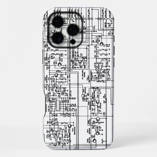Print Schematic Circuit Board Diagram Electronics iPhone Case (Back)