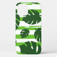 Print summer exotic jungle plant tropical palm lea