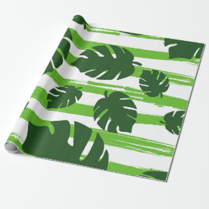 Print summer exotic jungle plant tropical palm lea wrapping paper