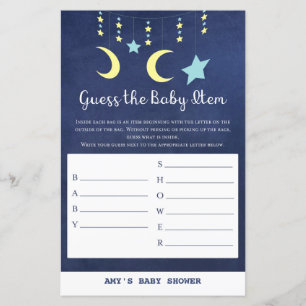 PRINT Twinkle Twinkle Moon Stars Baby Shower Game
