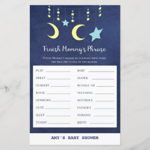PRINT Twinkle Twinkle Moon Stars Baby Shower Game