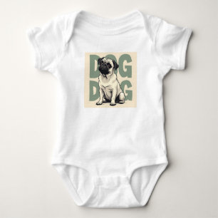 Print with pug. baby bodysuit