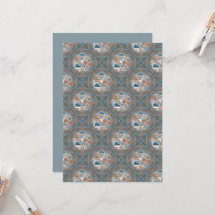Printable Abstract Accent Dot Mandala Diamond Tile Invitation