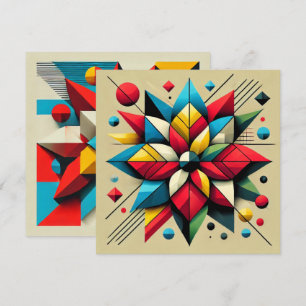Printable Abstract Pop Art Poinsettia Scrapbook Invitation