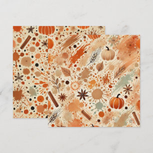 Printable Autumnal Watercolor Pumpkins Scrapbook Invitation