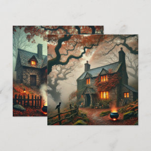 Printable Autumnal Whimsigoth Cottage Scrapbook Invitation