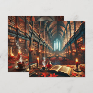 Printable Autumnal Whimsigoth Library Scrapbook Invitation