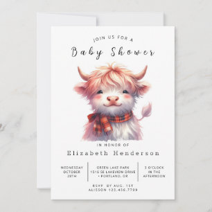 Printable Barn Calf Cow Baby Shower Invitation