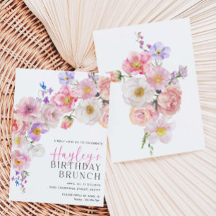 Printable Birthday Brunch Invitation Wildflowers