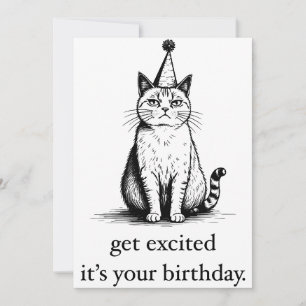 Printable Birthday Card, Funny Cat Birthday Holiday Card
