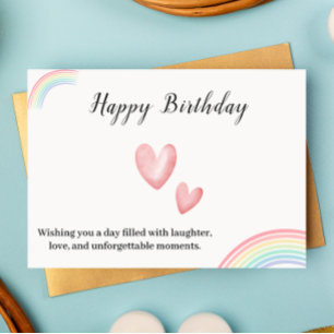 Printable Birthday Card with Hearts