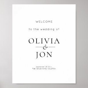 Printable Black and White Wedding Welcome Sign
