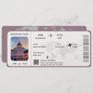 Printable Boarding Pass Airline Ticket Card