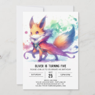 Printable Bohemian Fox Birthday Invitation