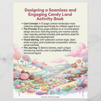 Printable Candy Land Maze Activity Book for Kids - Flyer