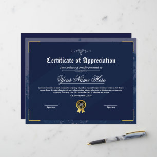 Printable Certificate Of Appreciation