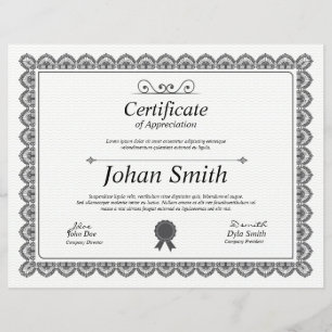 Printable Certificate Of Appreciation