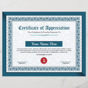 Printable Certificate Of Appreciation