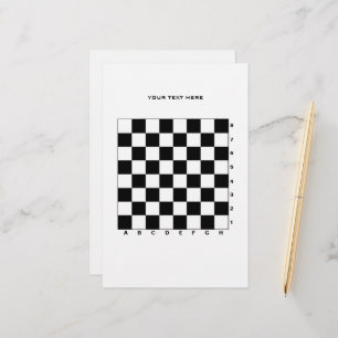 Printable chess board with numbers and letters stationery