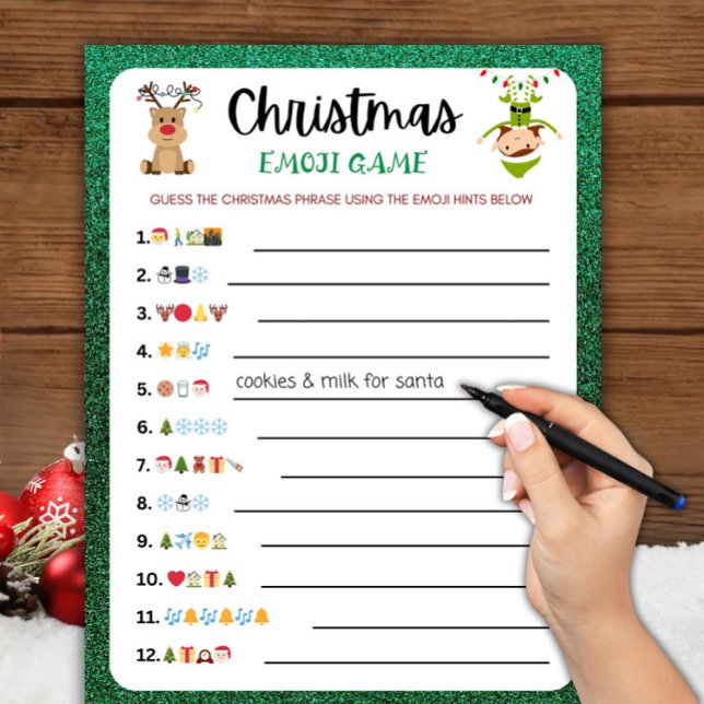 Printable Christmas Game | Christmas Emoji Game Holiday Card (Creator Uploaded)