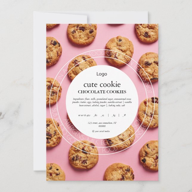 Printable Cottage Food Label Template (Front)