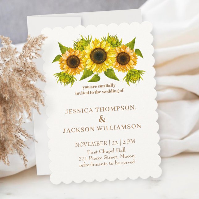 Printable Custom Wedding Card, sunflower  Invitation (Creator Uploaded)