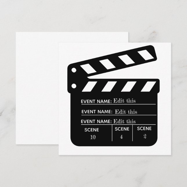Printable Customised Movie Clapboard Template (Front/Back)
