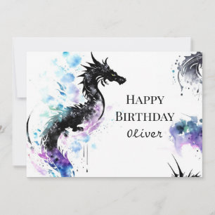 Printable Cute Dragon Birthday Card