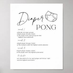 Printable Diaper Pong Baby Shower Game Poster