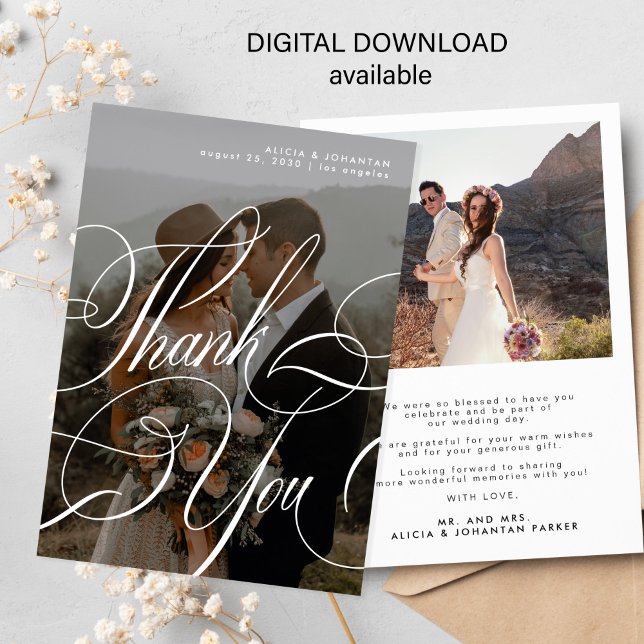Printable digital photo wedding thank you card (Creator Uploaded)