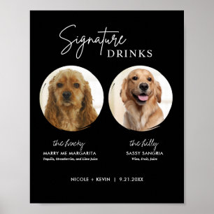 Printable Dog Signature Drinks Wedding Bar Sign