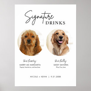 Printable Dog Signature Drinks Wedding Bar Sign