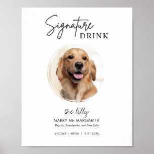 Printable Dog Wedding Signature Drinks Sign