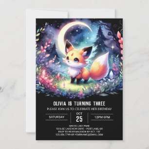 Printable Dreamy Fox Birthday Invitation