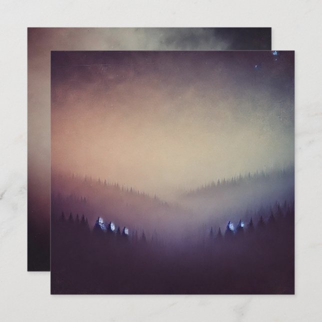 Printable Dusky Morning Autumnal Ombre Scrapbook Invitation (Front/Back)