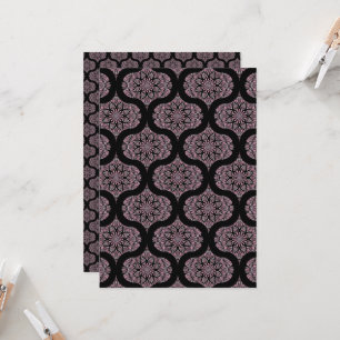 Printable Dusky Rose Fronds Retro Scrapbook Paper Invitation