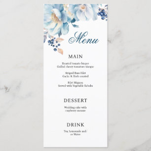 Printable Dusty Blue Florals Wedding Menu