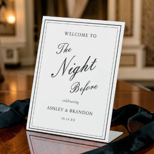 Printable Elegant Rehearsal Dinner Welcome Pedestal Sign