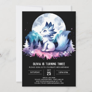 Printable Enchanted Wolf Birthday Invitation