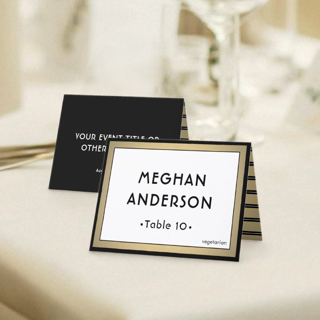 Printable Escort Card - Modern Black and Gold (Creator Uploaded)