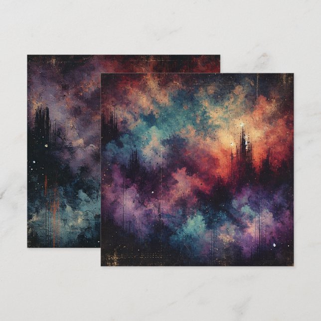 Printable Fall Twilight Distressed Ink Scrapbook Invitation (Front/Back)