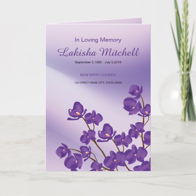 Printable Floral Funeral Program Template (Front)