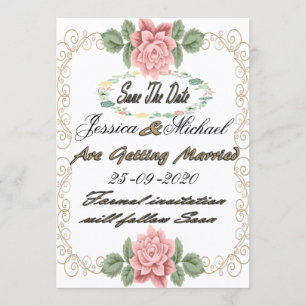 Printable  Floral Save the Date Card Template