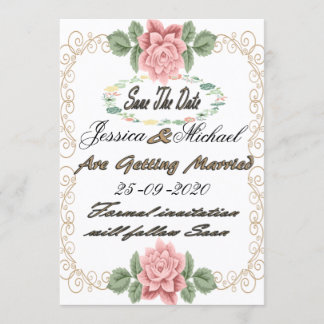 Printable Floral Save the Date Card Template